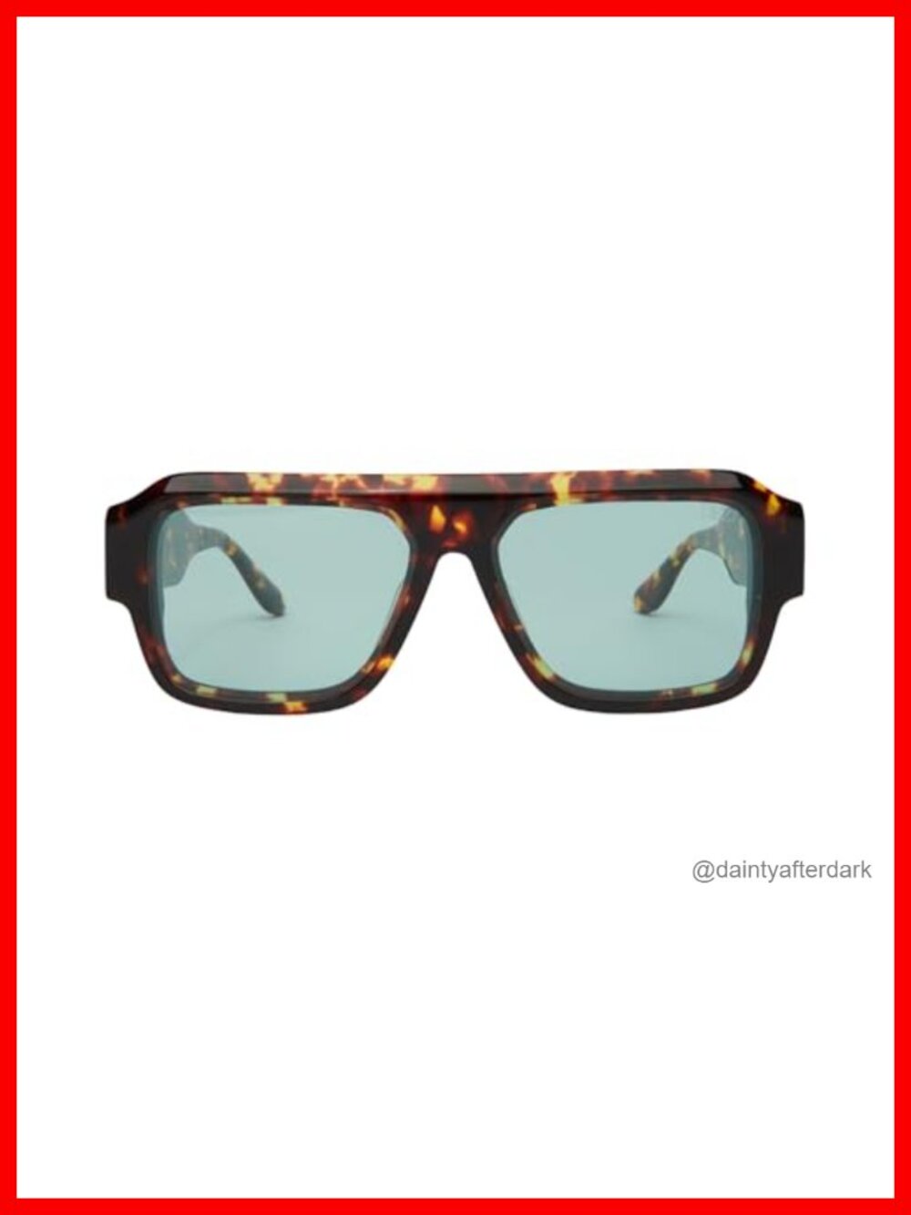 Square Aviator Sunglasses Tortoiseshell Acetate UV Protection